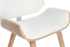 Chaise design blanc et bois clair RUBBENS