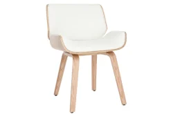 Chaise design blanc et bois clair RUBBENS