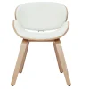 Chaise design blanc et bois clair WALNUT