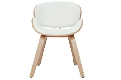 Chaise design blanc et bois clair WALNUT