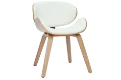 Chaise design blanc et bois clair WALNUT