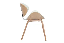 Chaise design blanc et bois clair WALNUT