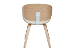 Chaise design blanc et bois clair WALNUT