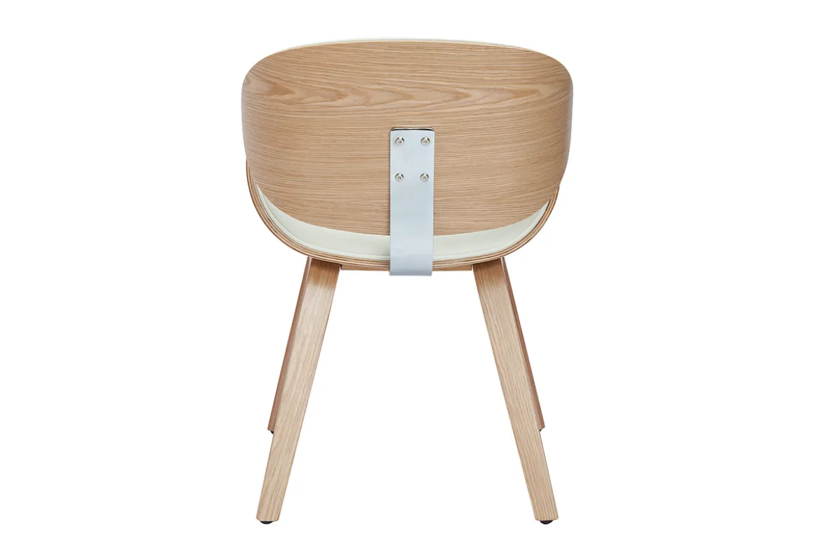 Chaise design blanc et bois clair WALNUT
