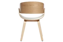 Chaise design blanc et bois clair BENT