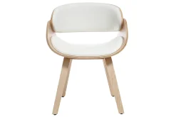 Chaise design blanc et bois clair BENT