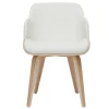 Chaise design blanc et bois clair LUCIEN