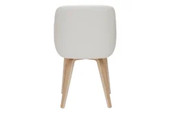 Chaise design blanc et bois clair LUCIEN