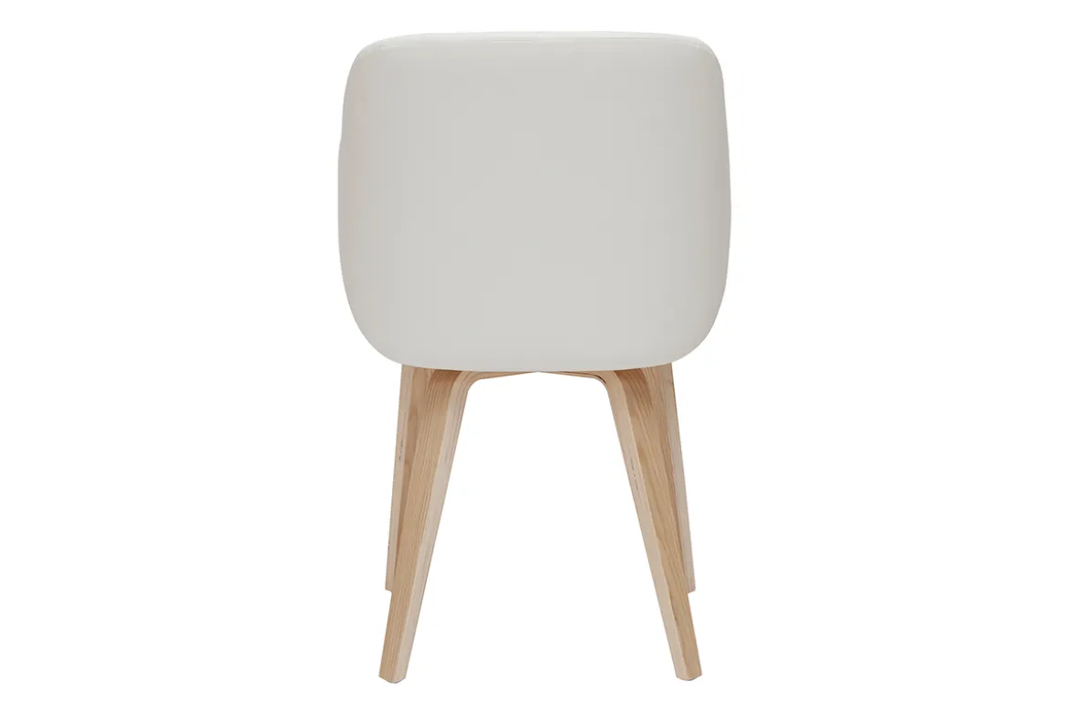 Chaise design blanc et bois clair LUCIEN