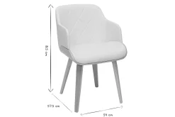 Chaise design blanc et bois clair LUCIEN