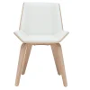 Chaise design blanc et bois clair MELKIOR