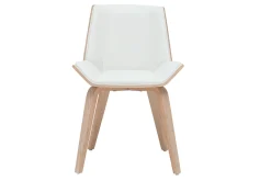 Chaise design blanc et bois clair MELKIOR