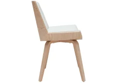Chaise design blanc et bois clair MELKIOR