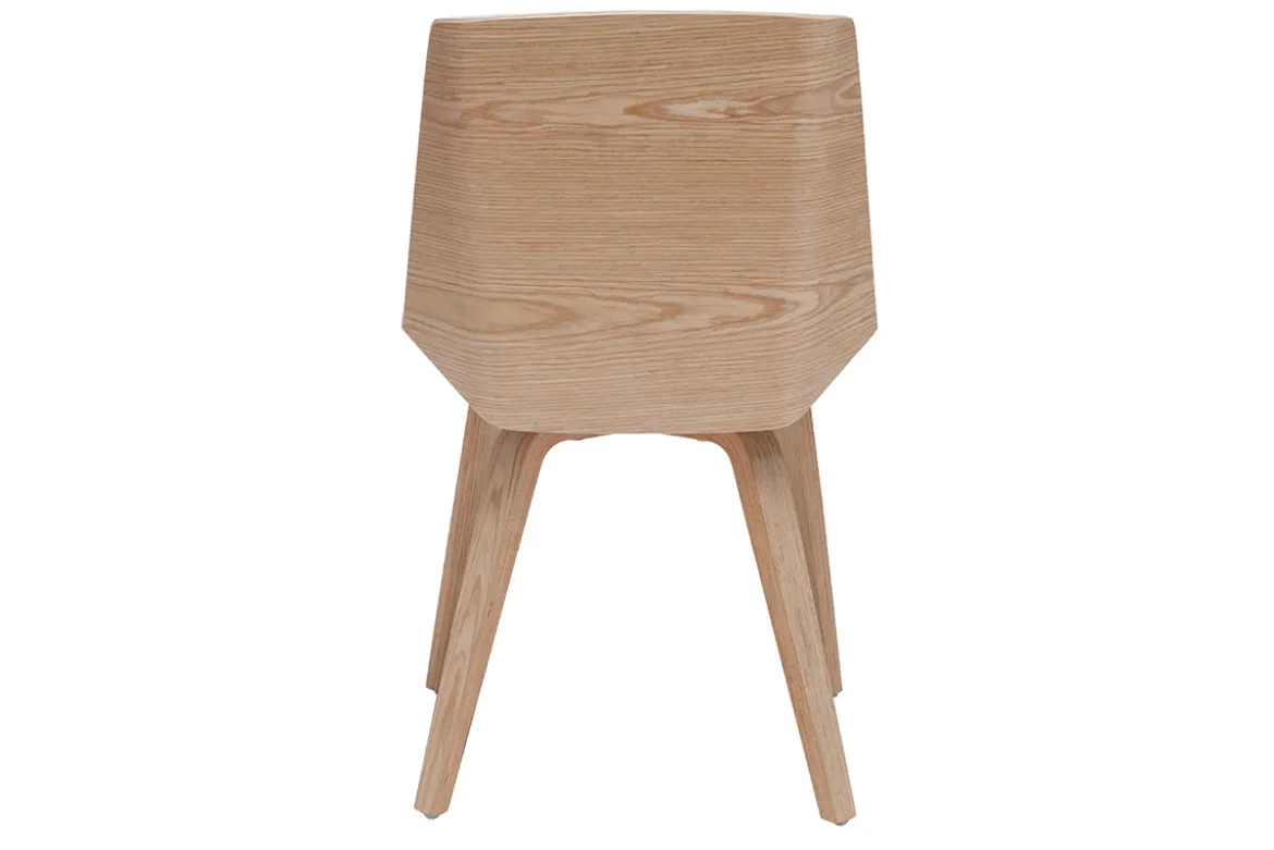 Chaise design blanc et bois clair MELKIOR
