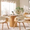 Chaise design blanc et bois clair ARAMIS