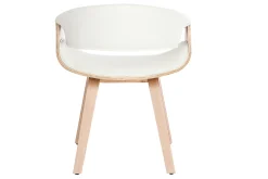 Chaise design blanc et bois clair ARAMIS
