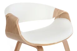 Chaise design blanc et bois clair ARAMIS
