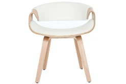 Chaise design blanc et bois clair ARAMIS