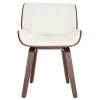 Chaise design blanc et bois foncé RUBBENS