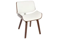 Chaise design blanc et bois foncé RUBBENS