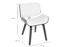 Chaise design blanc et bois foncé RUBBENS