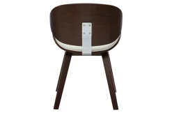 Chaise design blanche et bois foncé noyer WALNUT