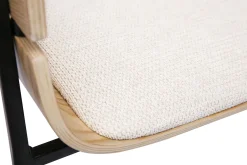 Chaise design bois clair et tissu chenille beige WESS