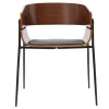Chaise design bois foncé et métal noir WESS