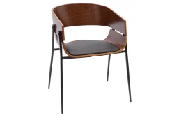 Chaise design bois foncé et métal noir WESS