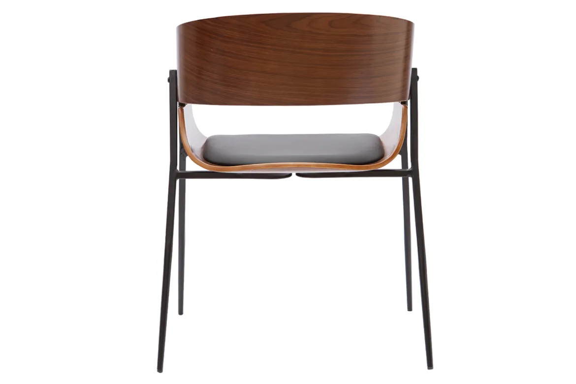 Chaise design bois foncé et métal noir WESS