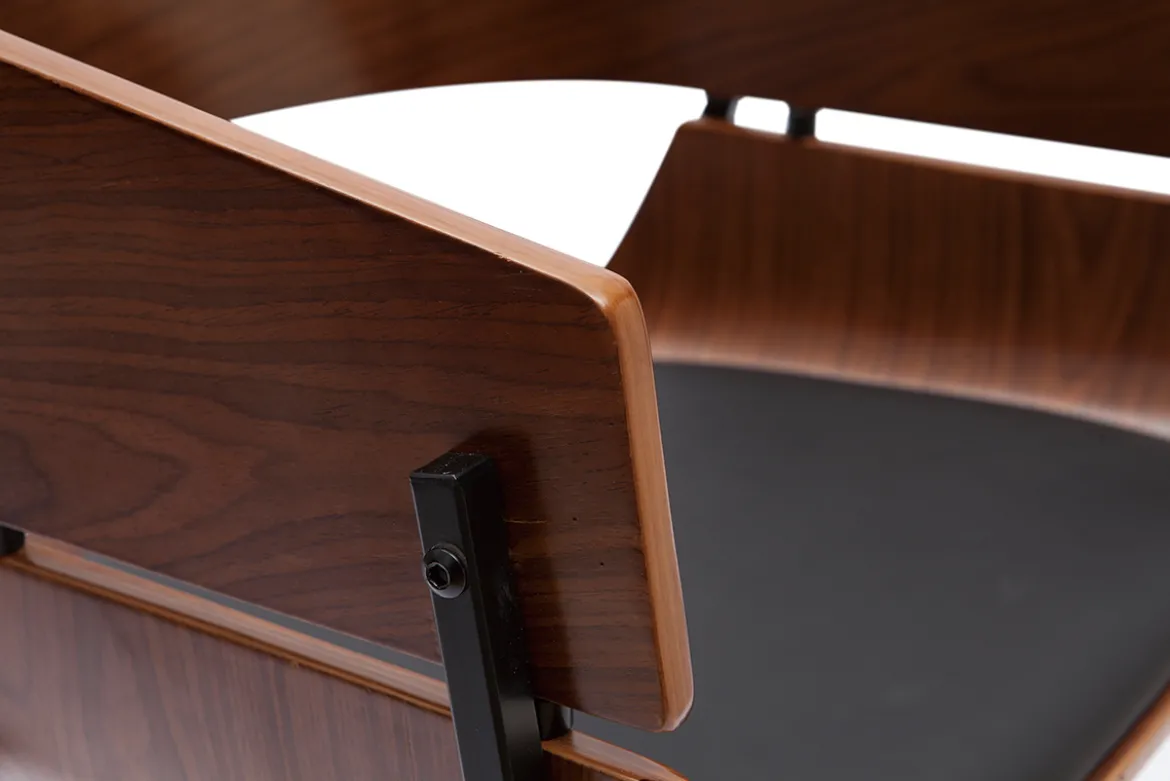 Chaise design bois foncé et métal noir WESS