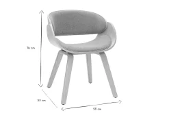 Chaise design en tissu effet velours texturé terracotta et bois clair BENT
