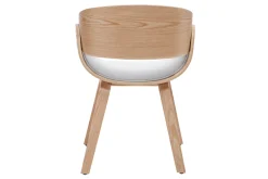 Chaise design en tissu gris et bois clair BENT