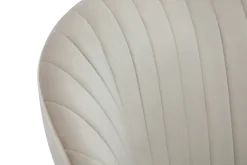 Chaise design en tissu velours gaufré taupe et métal noir REQUIEM