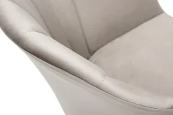 Chaise design en tissu velours taupe et métal noir MILLY