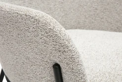 Chaise design en tissu velours chenille beige et métal noir TULUM