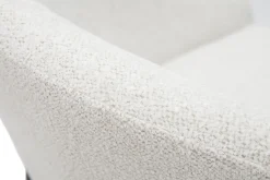 Chaise design en tissu velours chenille blanc cassé et métal noir JENNA
