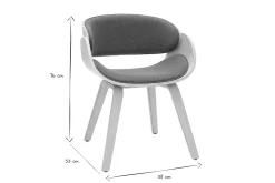 Chaise design en tissu vert kaki et bois clair BENT