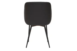 Chaise design noir, bois foncé et métal LUCIEN