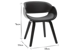 Chaise design noire BENT