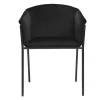 Chaise design noire en tissu velours et métal BRIANE