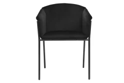 Chaise design noire en tissu velours et métal BRIANE
