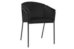 Chaise design noire en tissu velours et métal BRIANE