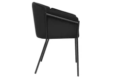 Chaise design noire en tissu velours et métal BRIANE