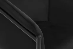 Chaise design noire en tissu velours et métal BRIANE