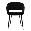 Chaise design noire en tissu velours et métal PRISMA
