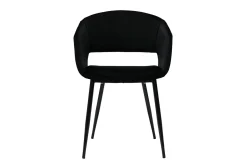 Chaise design noire en tissu velours et métal PRISMA