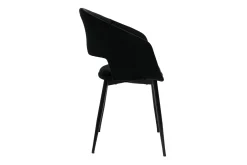 Chaise design noire en tissu velours et métal PRISMA