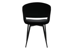 Chaise design noire en tissu velours et métal PRISMA