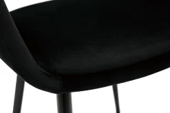 Chaise design noire en tissu velours et métal PRISMA